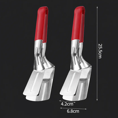 LAST DAY 50% OFF 🍳Rolimey®  2-in-1 Stainless Steel Spatula Tongs – Grip, Flip & Serve