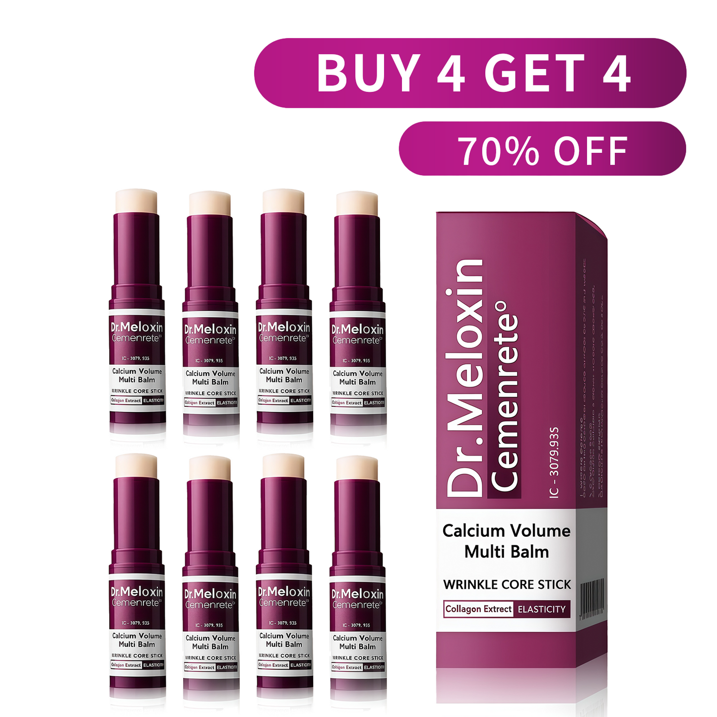 [Dr.Meloxin Official] Calcium Volume Multi Balm+Eye Patch 60ea Korean Skin Care Cosmetics with Collagen Extract Elasticity Eye Shiel dSkin Repair