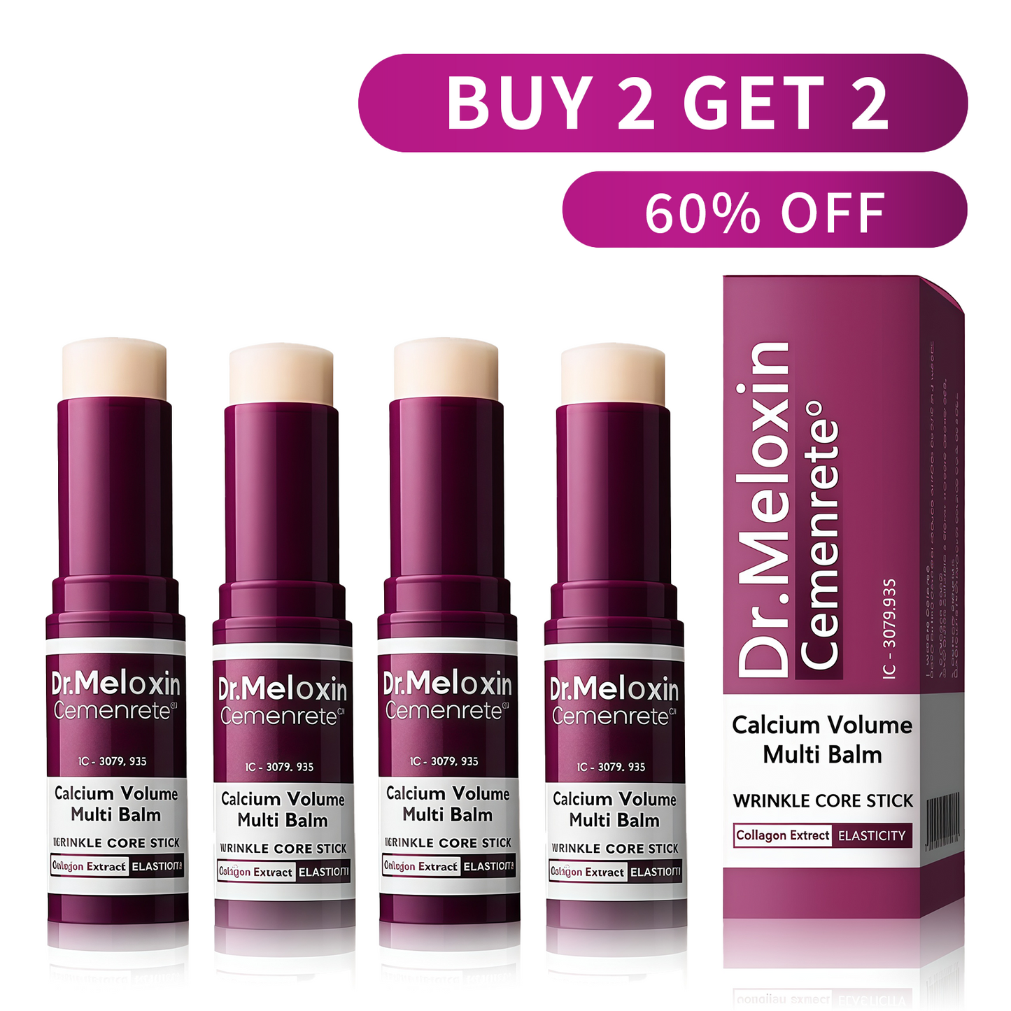 [Dr.Meloxin Official] Calcium Volume Multi Balm+Eye Patch 60ea Korean Skin Care Cosmetics with Collagen Extract Elasticity Eye Shiel dSkin Repair