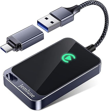 Jemluse Wireless CarPlay Adapter for Apple iPhone - Multi-User Seamless Connection for Convert Wired to Wireless Car Play Adapter - No Latency from iOS 10+ to Screen w/USB C