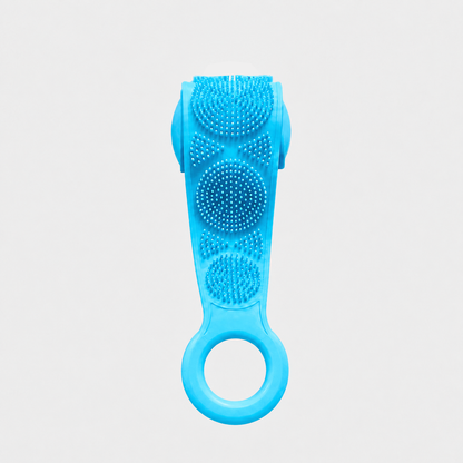 Blue silicone body scrubber belt