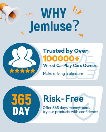 Jemluse Wireless CarPlay Adapter for Apple iPhone - Multi-User Seamless Connection for Convert Wired to Wireless Car Play Adapter - No Latency from iOS 10+ to Screen w/USB C
